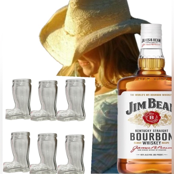 SET of 6 Cowboy Boots‎ 1.5oz Vintage Clear Shot Glasses - Picture 13 of 13
